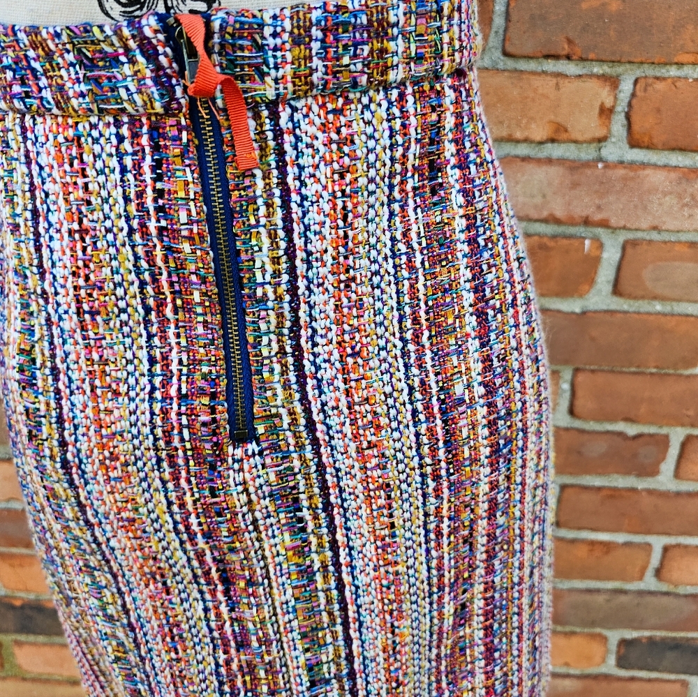 Chelsea & Theodore Tweed Fringe Pencil Skirt – Size 6 - Picture 5 of 15